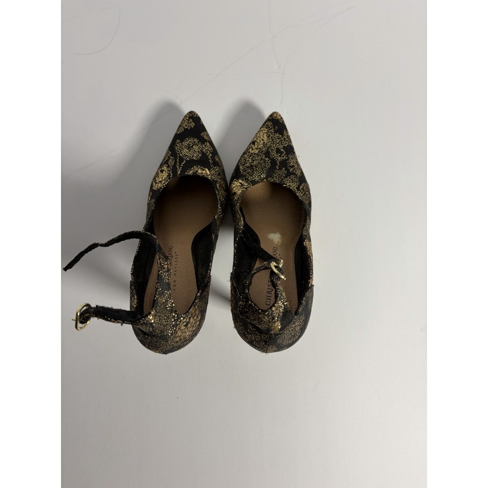Christian Siriano Black & Gold Kenni High Heels Size 6.5 - Picture 3 of 5